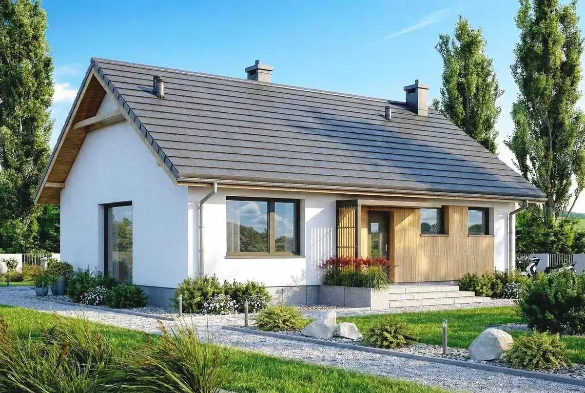 Nowy dom z dachem dwuspadowym, idealny dla rodziny. Szacowany koszt dachu dwuspadowego 200m2.